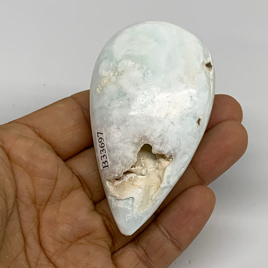 100g, 3"x1.7"x1", Caribbean Calcite Teardrop Shape @Afghanistan, B33697
