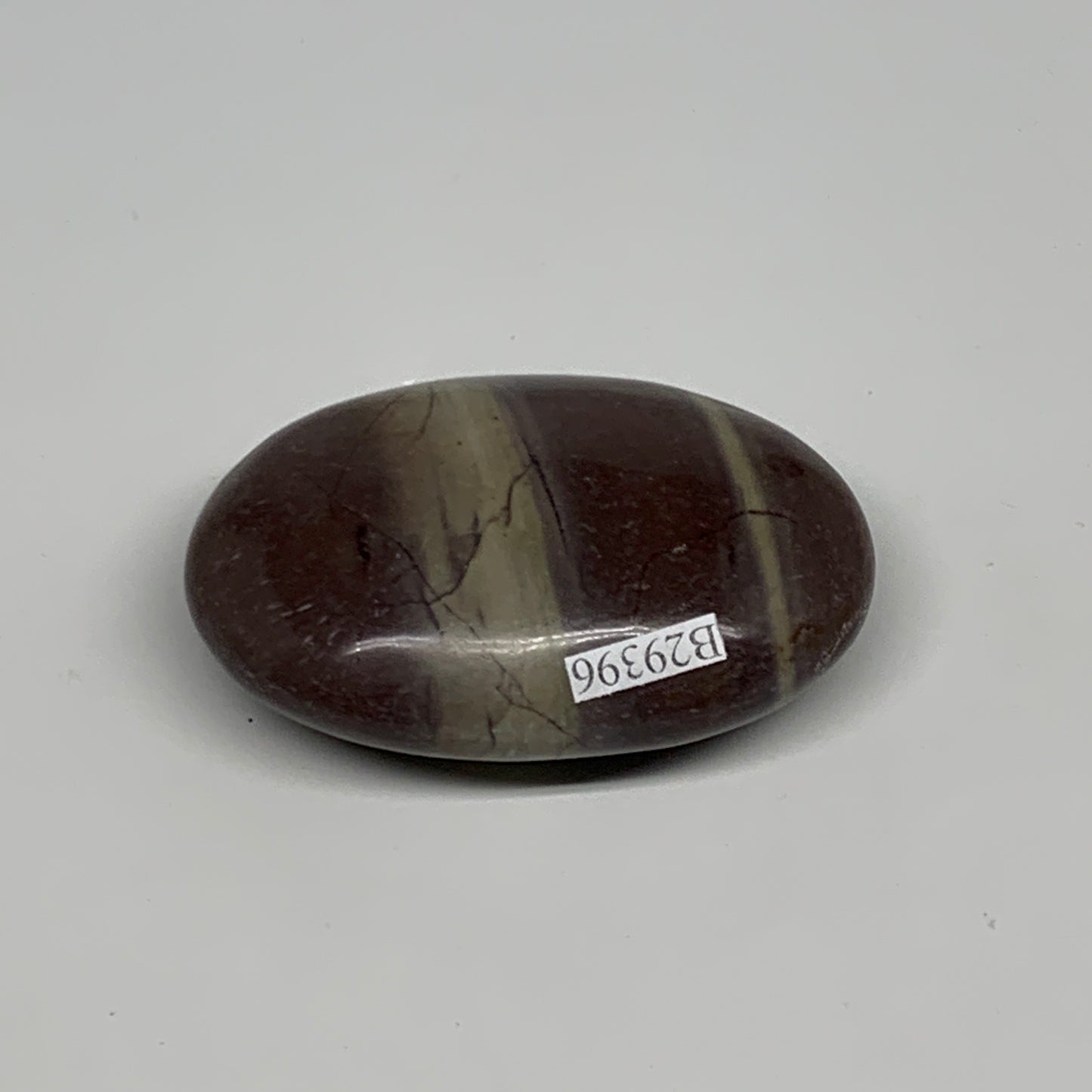 96.3g, 2.5"x1.7"x0.9", Narmada Shiva Lingam Palm-Stone Polished, B29396