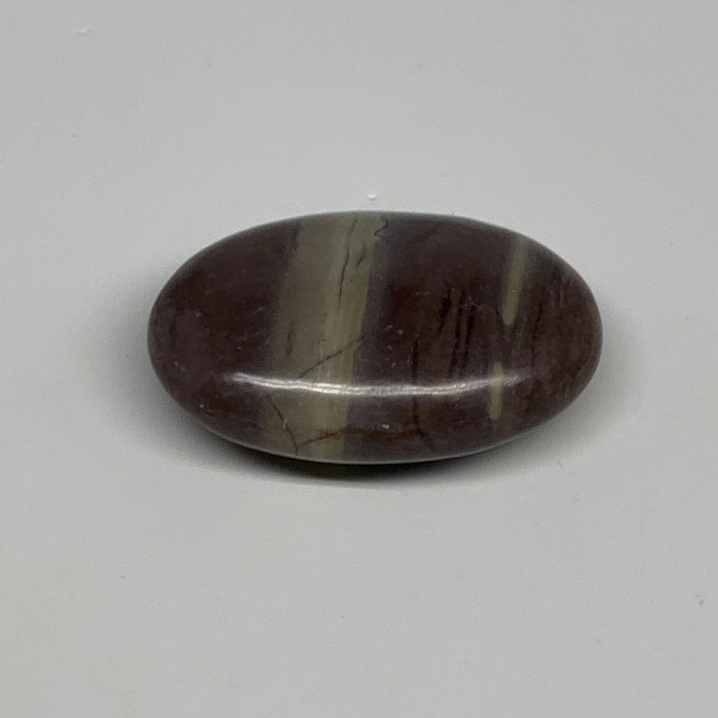 96.3g, 2.5"x1.7"x0.9", Narmada Shiva Lingam Palm-Stone Polished, B29396