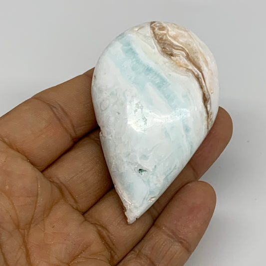 69.4g, 2.6"x1.6"x0.8", Caribbean Calcite Teardrop Shape @Afghanistan, B33698