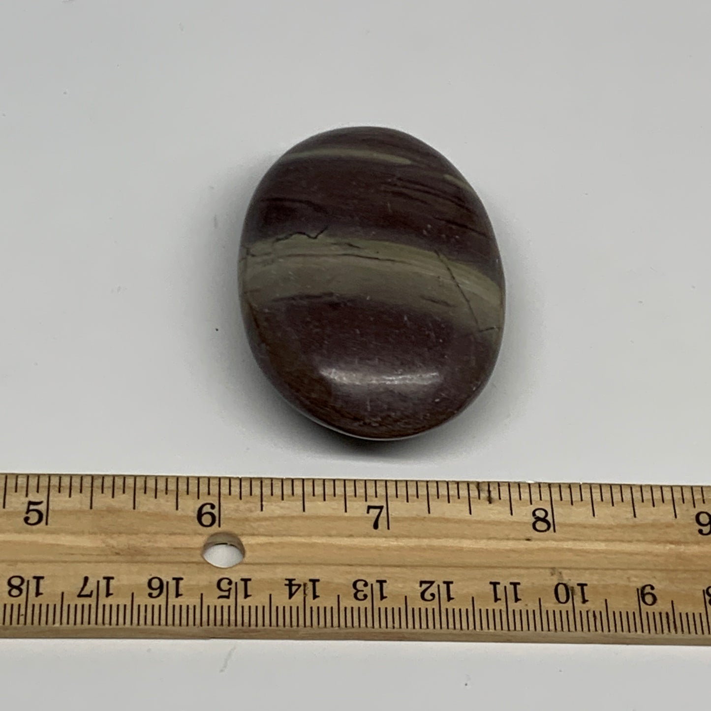 96.3g, 2.5"x1.7"x0.9", Narmada Shiva Lingam Palm-Stone Polished, B29396