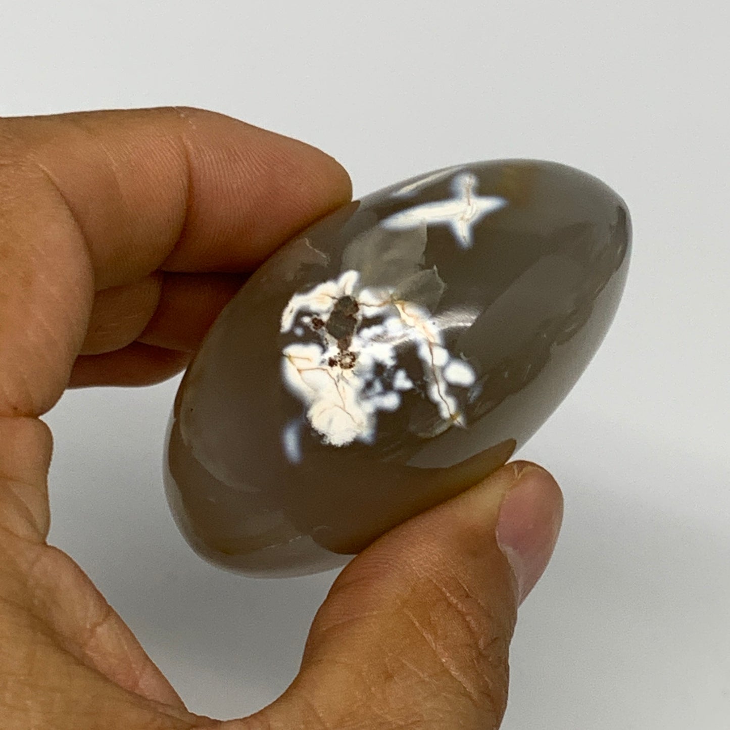 110.2g, 2.2"x1.8"x1.2" Orca Agate Palm-Stone Reiki Energy Crystal Reiki, B28687