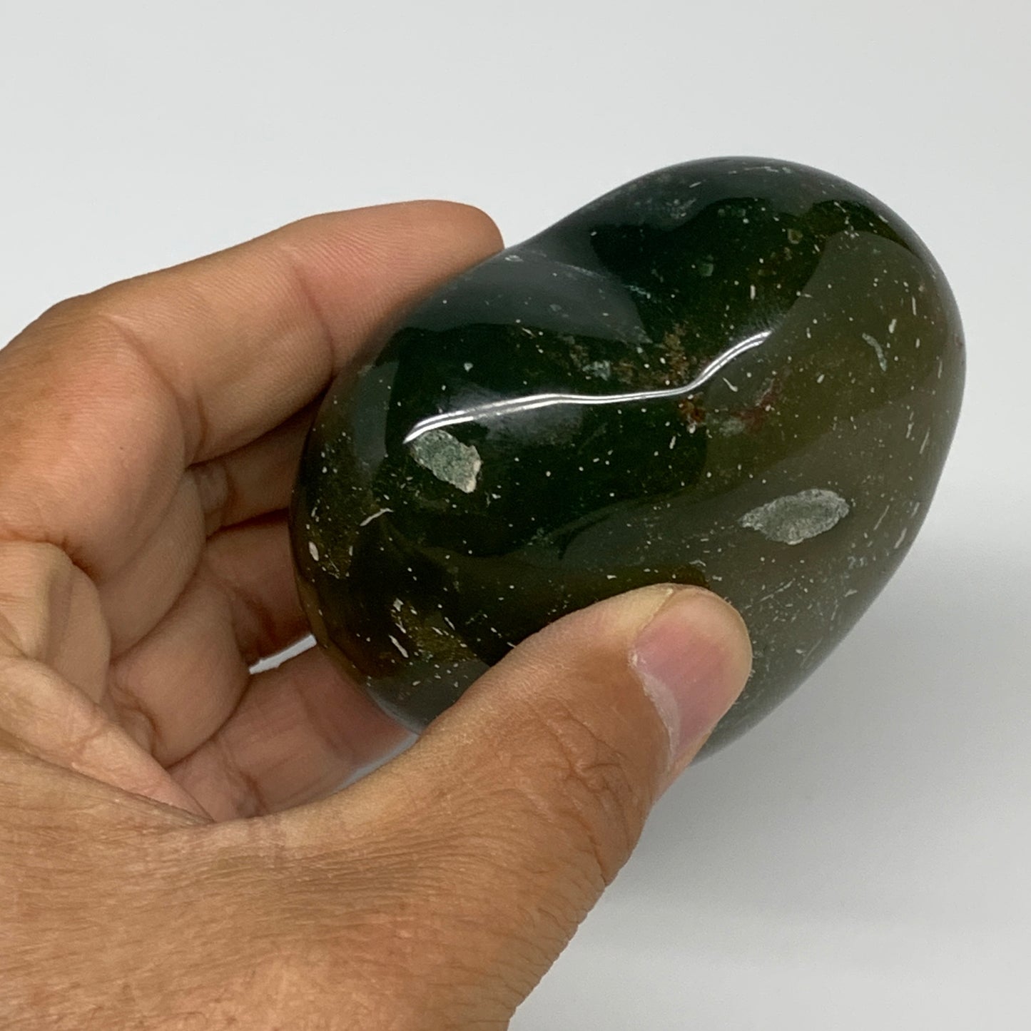 0.50 lbs, 2.5"x2.8"x1.4" Ocean Jasper Heart Polished Healing Crystal, B30874