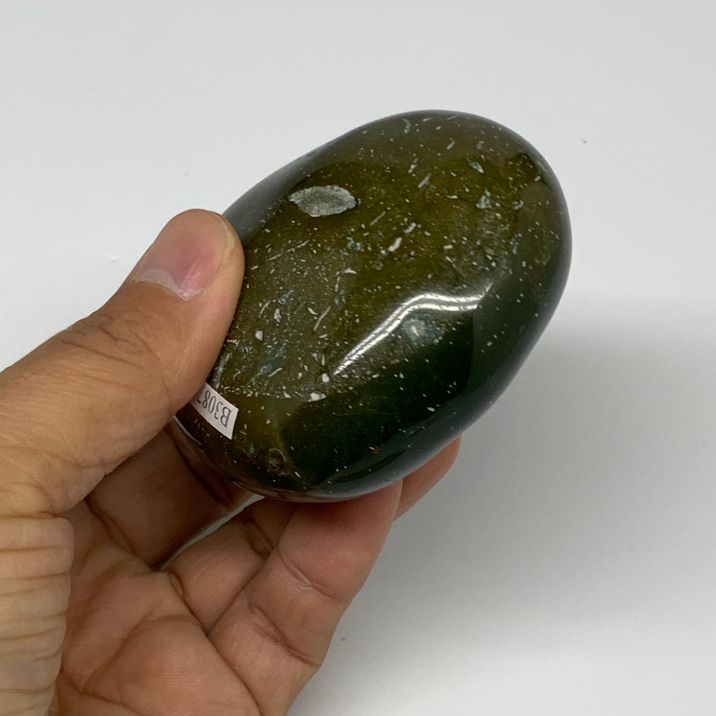 0.50 lbs, 2.5"x2.8"x1.4" Ocean Jasper Heart Polished Healing Crystal, B30874