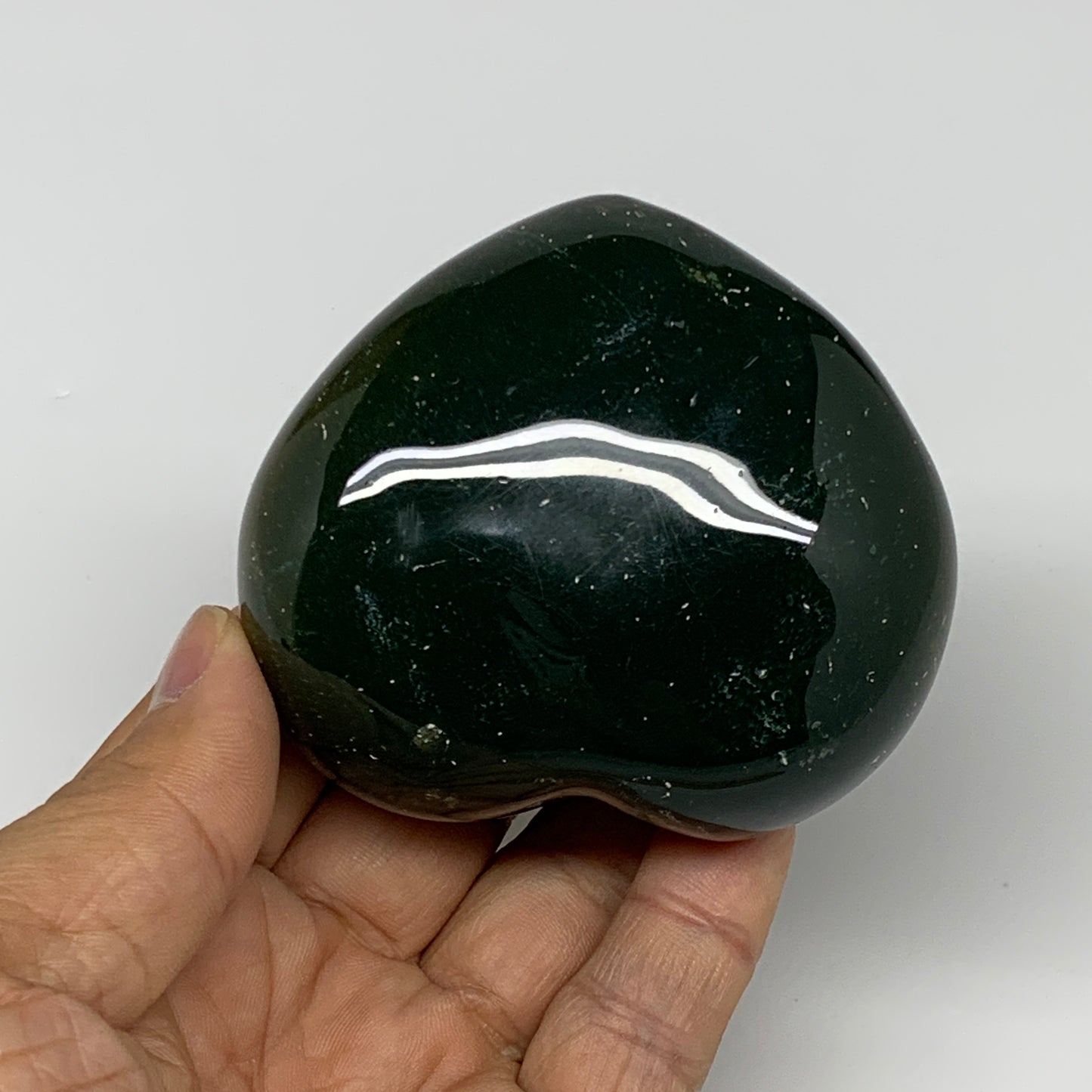 0.50 lbs, 2.5"x2.8"x1.4" Ocean Jasper Heart Polished Healing Crystal, B30874