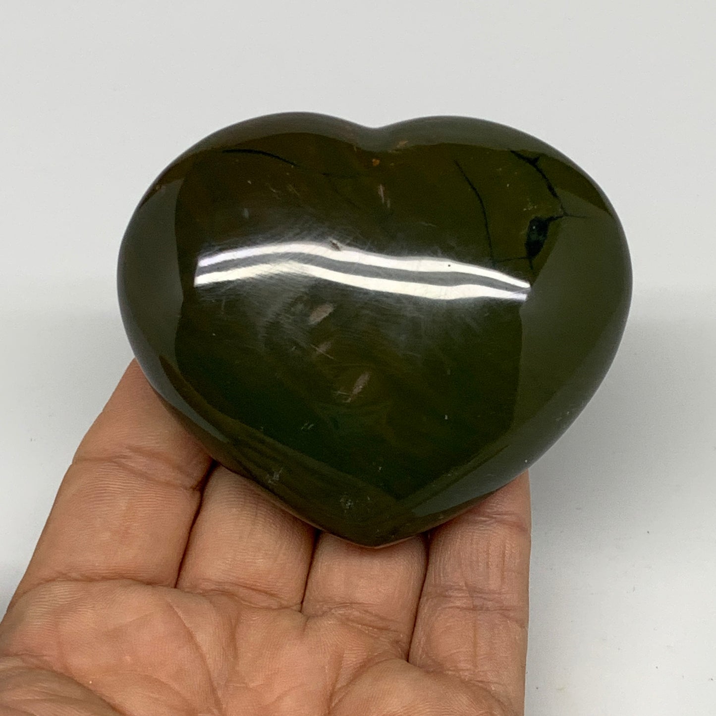 0.39 lbs, 2.5"x3"x1.1" Ocean Jasper Heart Polished Healing Crystal, B30875