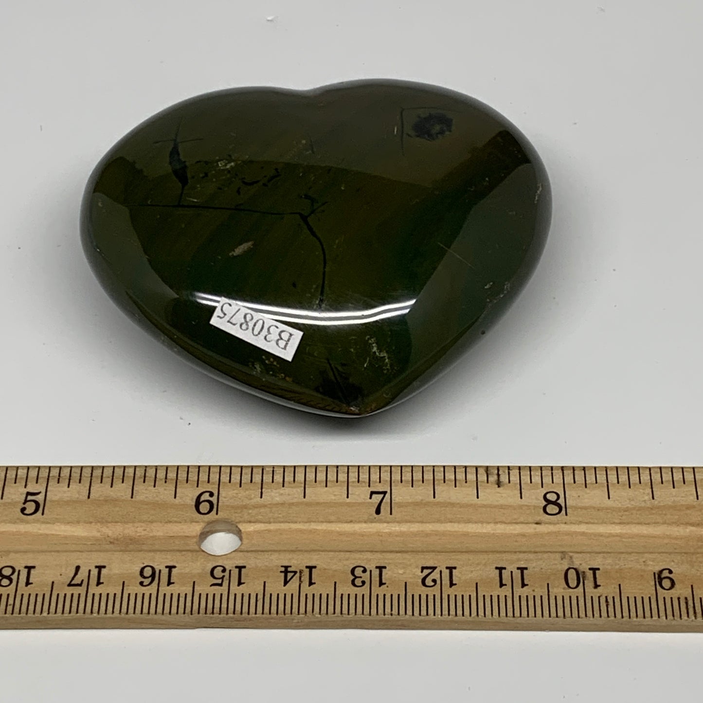 0.39 lbs, 2.5"x3"x1.1" Ocean Jasper Heart Polished Healing Crystal, B30875
