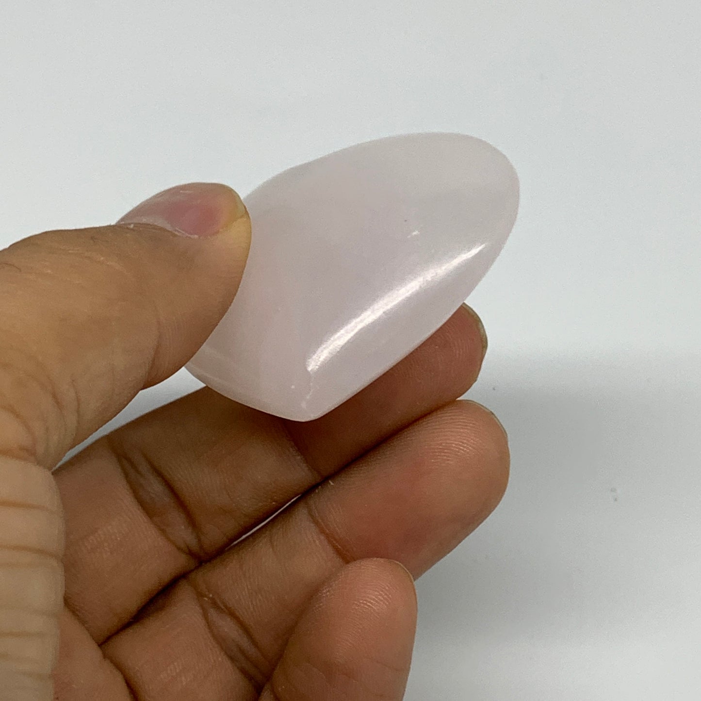 37.2g, 1.5"x1.8"x0.6" Fluorescent Pink Mangano Heart Gemstones, B33700