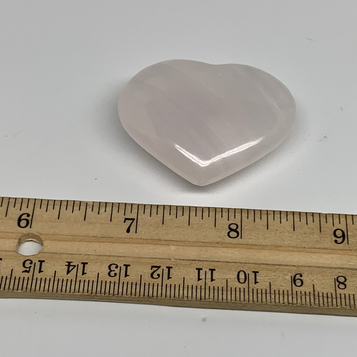 37.2g, 1.5"x1.8"x0.6" Fluorescent Pink Mangano Heart Gemstones, B33700