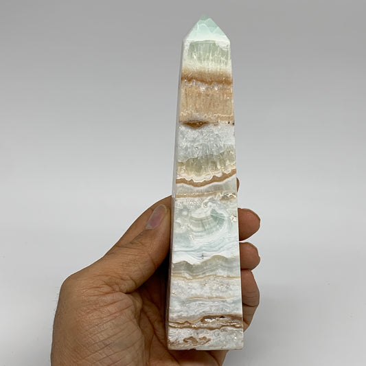 0.69 lbs, 6"x1.4"x1.4", Caribbean Calcite Tower Gemstone @Afghanistan, B33702