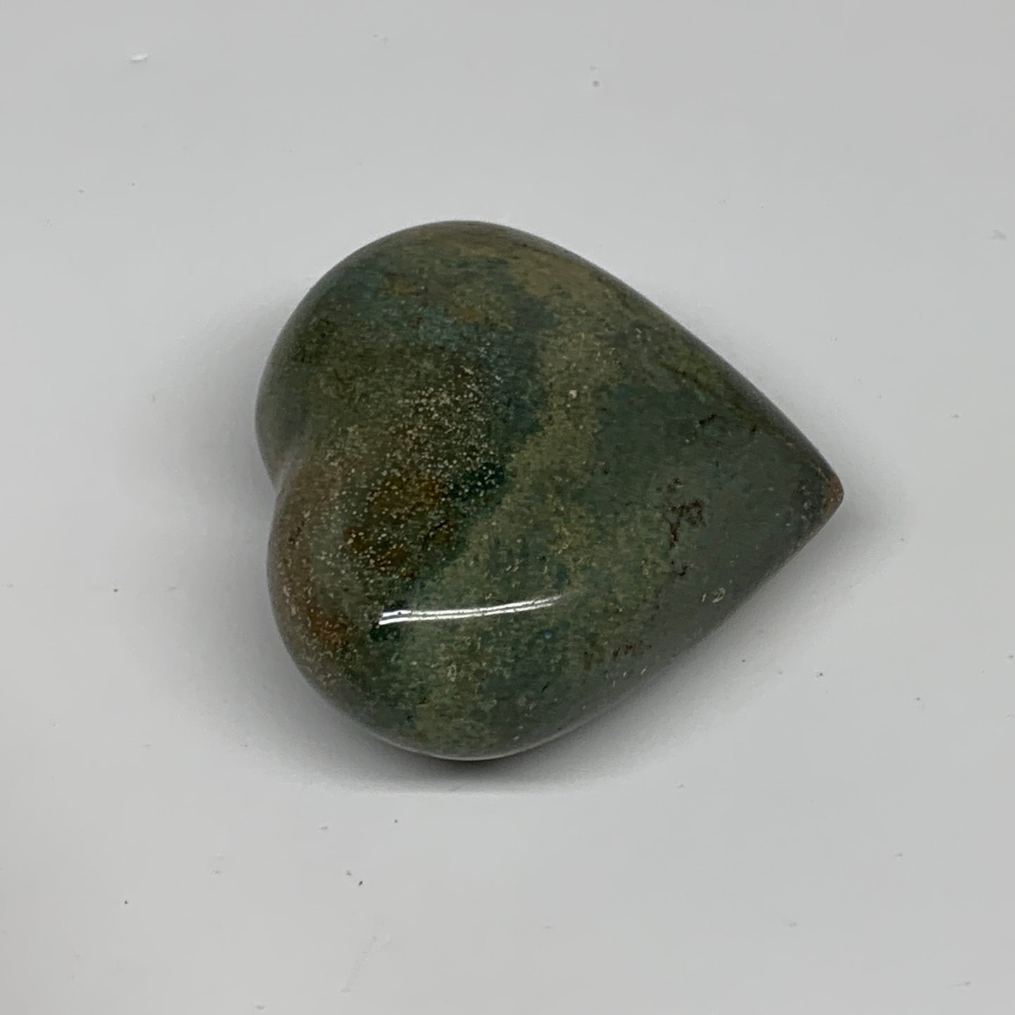 0.35 lbs, 2.4"x2.6"x1.2" Ocean Jasper Heart Polished Healing Crystal, B30879