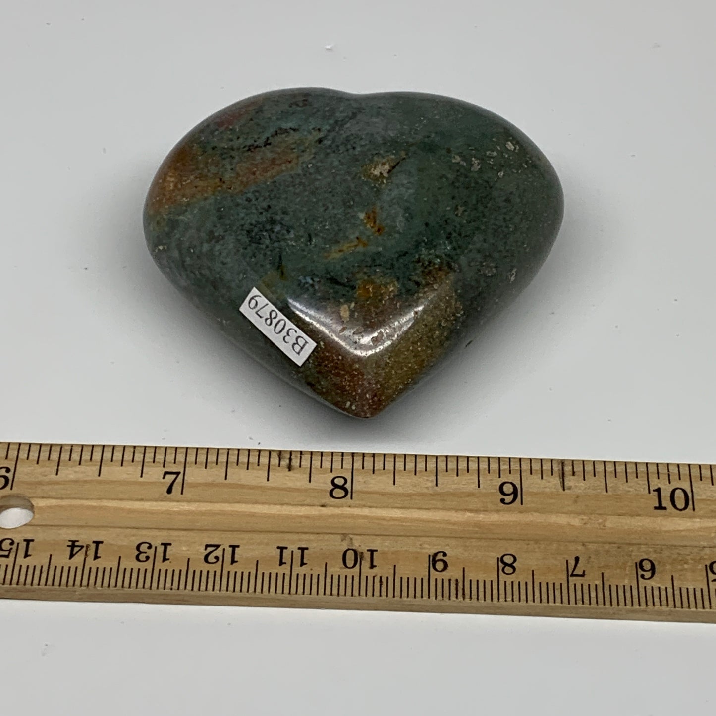 0.35 lbs, 2.4"x2.6"x1.2" Ocean Jasper Heart Polished Healing Crystal, B30879