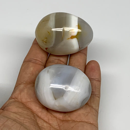 144.9g, 1.8"-2", 2pcs, Orca Agate Palm-Stone Reiki Energy Crystal Reiki, B27891