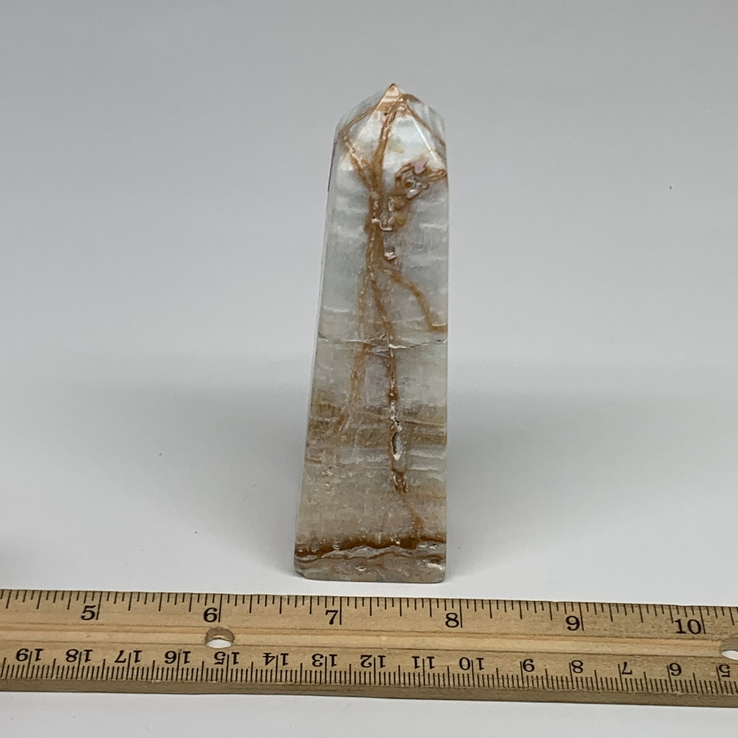 0.48 lbs, 4.5"x1.3"x1.2", Caribbean Calcite Tower Gemstone @Afghanistan, B33704