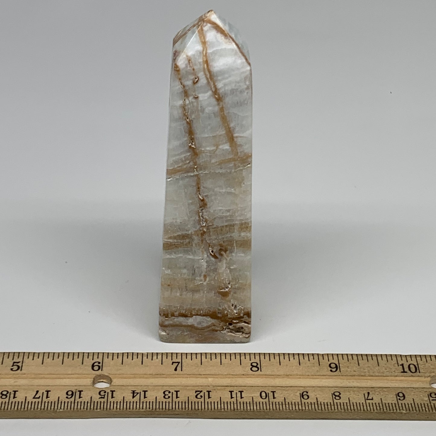 0.48 lbs, 4.5"x1.3"x1.2", Caribbean Calcite Tower Gemstone @Afghanistan, B33704