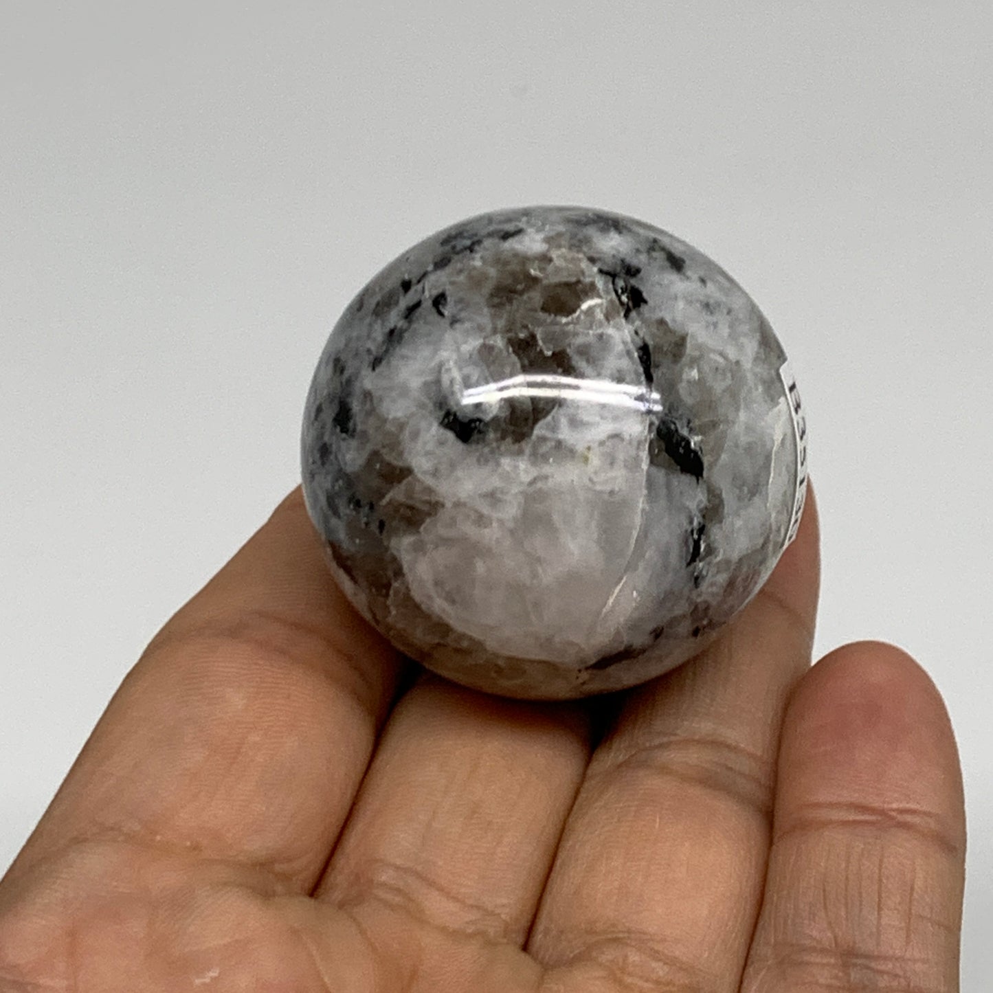 81.6g, 1.5"(39mm), Natural Rainbow Moonstone Sphere Ball Gemstone, B35130