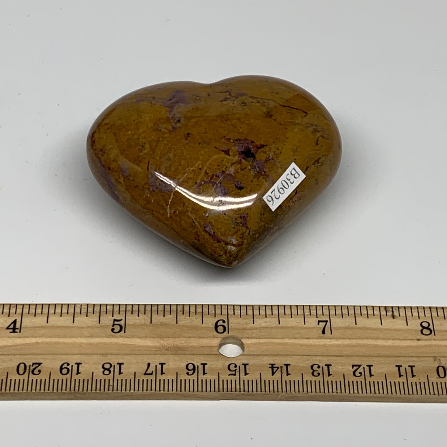 0.35 lbs, 2.3"x2.6"x1.2" Ocean Jasper Heart Polished Healing Crystal, B30926