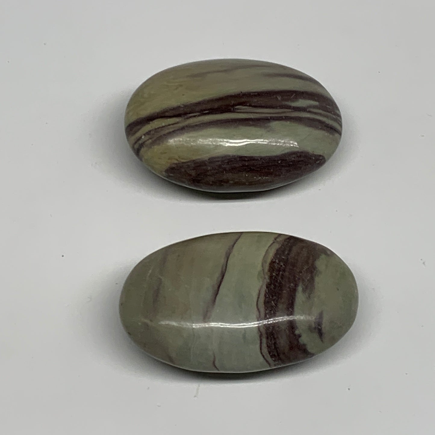 130.7g, 2.2", 2pcs, Narmada Shiva Lingam Palm-Stone Polished, B29407