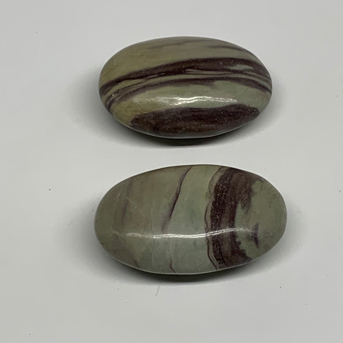 130.7g, 2.2", 2pcs, Narmada Shiva Lingam Palm-Stone Polished, B29407