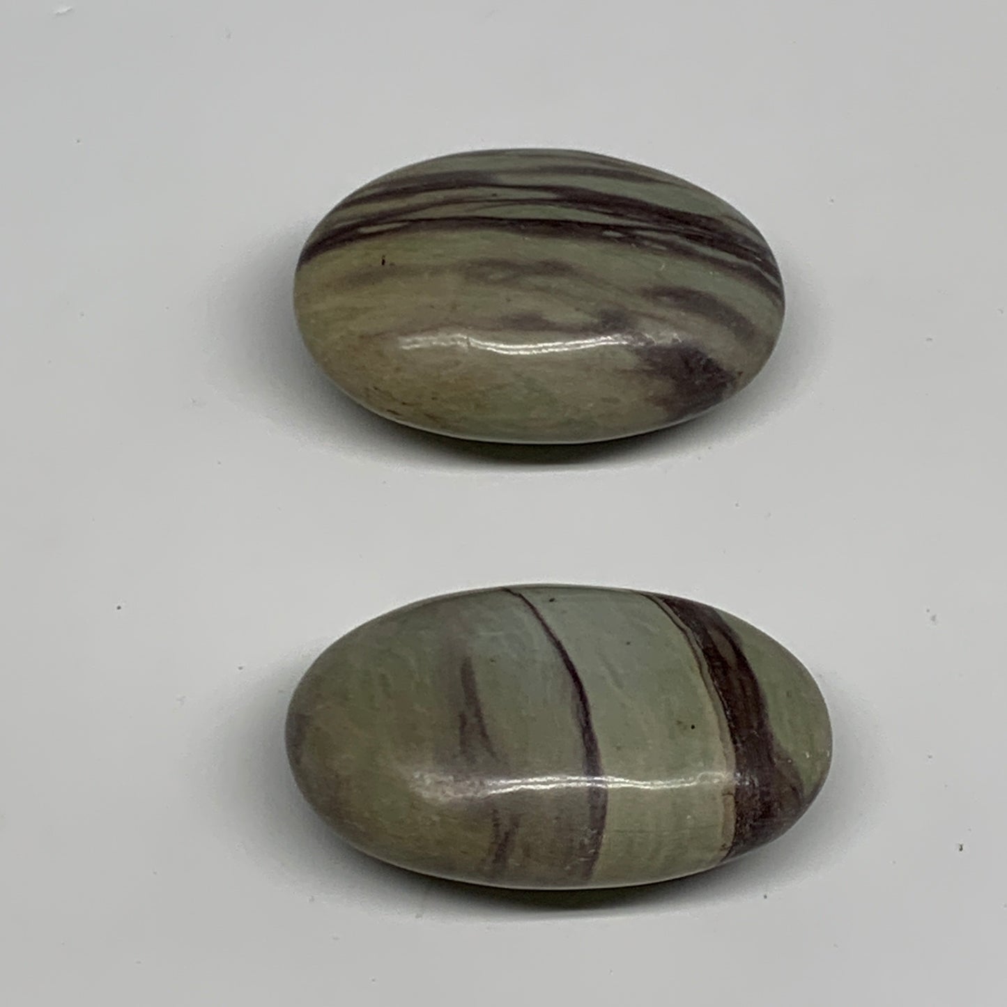 130.7g, 2.2", 2pcs, Narmada Shiva Lingam Palm-Stone Polished, B29407