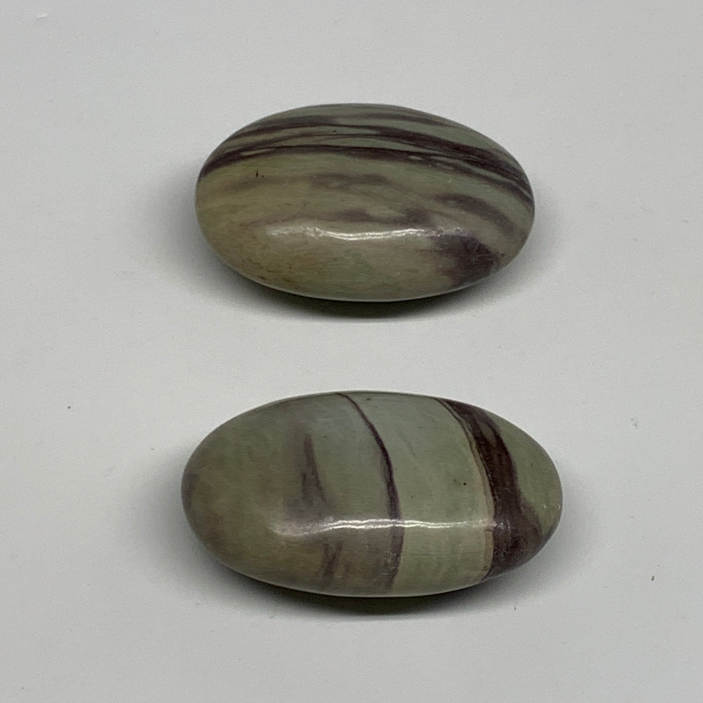 130.7g, 2.2", 2pcs, Narmada Shiva Lingam Palm-Stone Polished, B29407