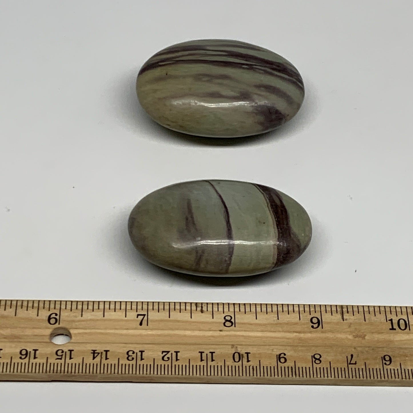 130.7g, 2.2", 2pcs, Narmada Shiva Lingam Palm-Stone Polished, B29407