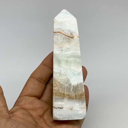 0.52 lbs, 4.6"x1.4"x1.2", Caribbean Calcite Tower Gemstone @Afghanistan, B33708