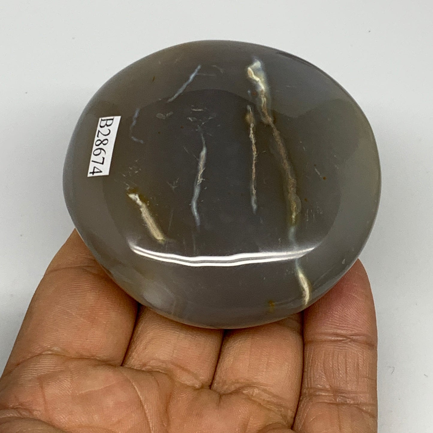 158.4g, 2.6"x2.5"x1.2" Orca Agate Palm-Stone Reiki Energy Crystal Reiki, B28674