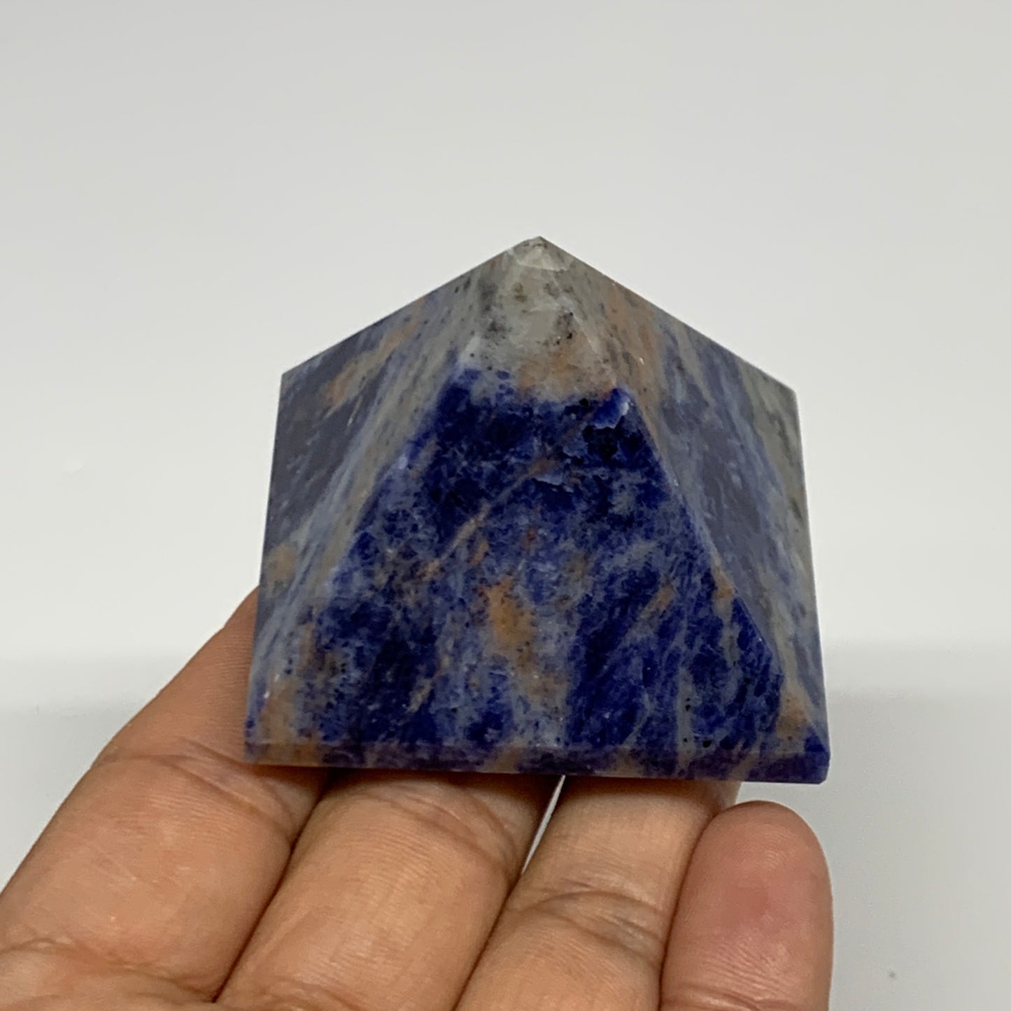 106.9g, 1.5"x2"x2", Sodalite Pyramid Crystal Gemstone @Brazil, B30180