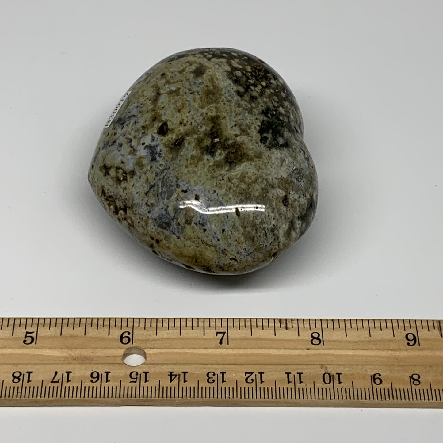 0.52 lbs, 2.5"x3.1"x1.5" Ocean Jasper Heart Polished Healing Crystal, B30919