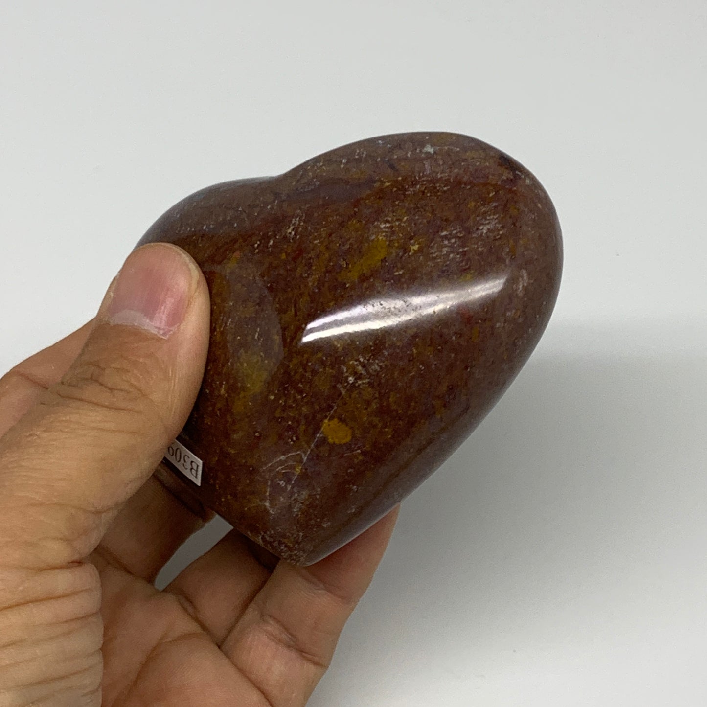 0.63 lbs, 2.7"x3.2"x1.6" Ocean Jasper Heart Polished Healing Crystal, B30918