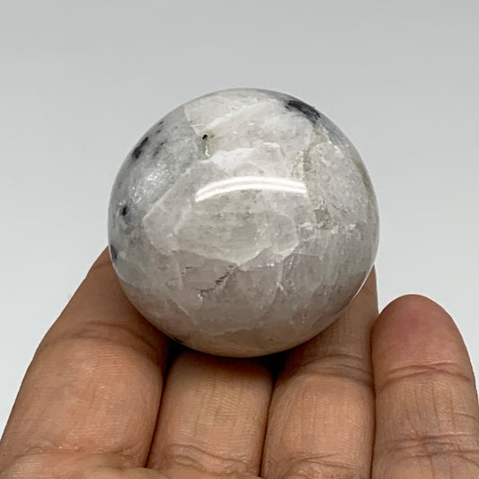 87.3g, 1.6"(40mm), Natural Rainbow Moonstone Sphere Ball Gemstone, B35138