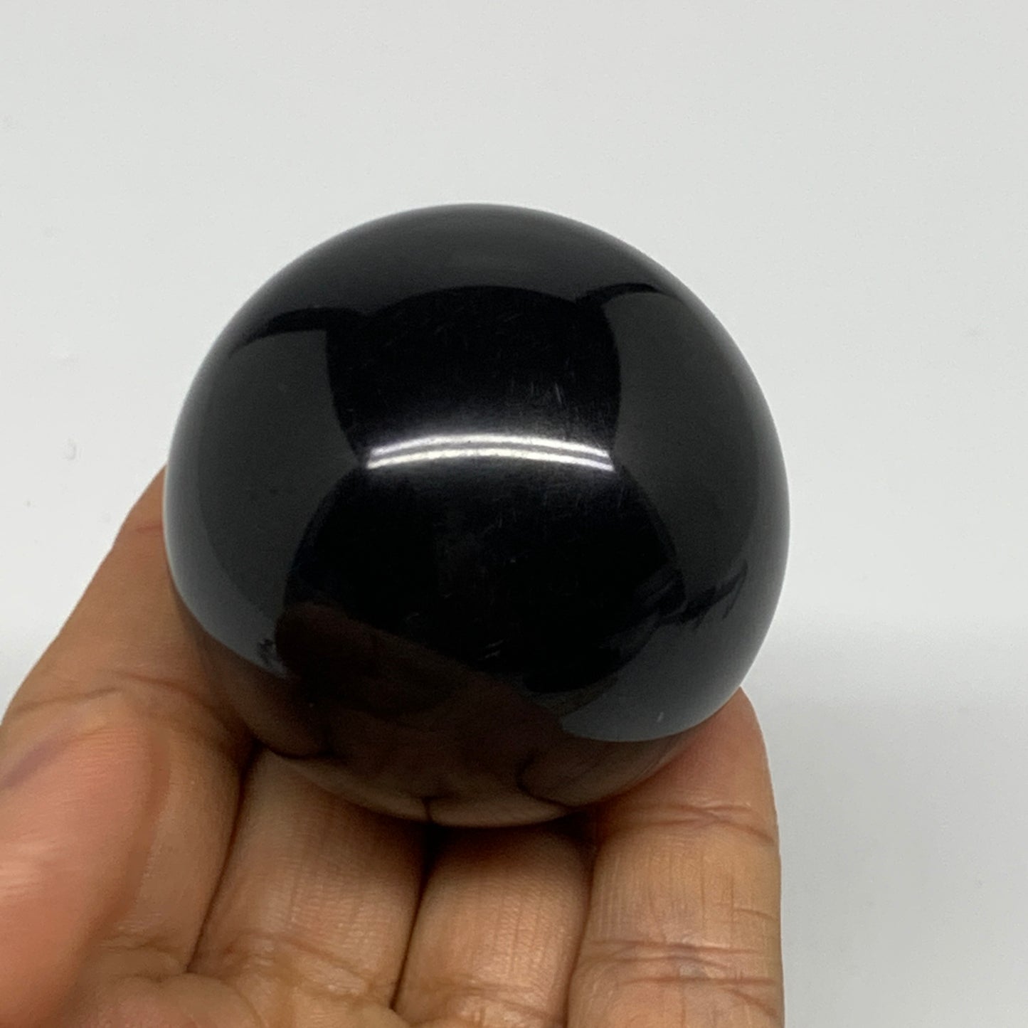 182.2g, 1.9"(48mm), Natural Black Jasper Sphere Ball Gemstone @India, B27911