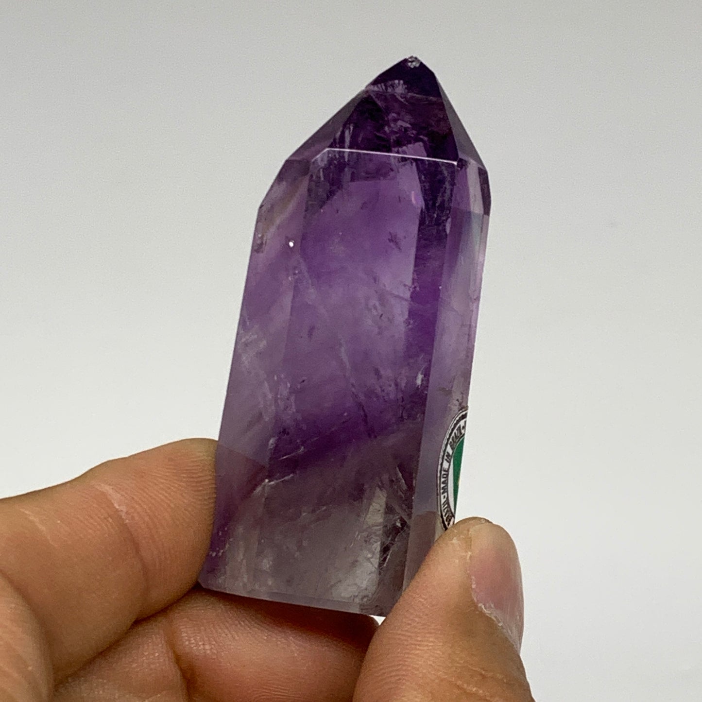 50g, 2.2"x1"x0.8", Natural Amethyst Tower Point Obelisk @Brazil, B32341