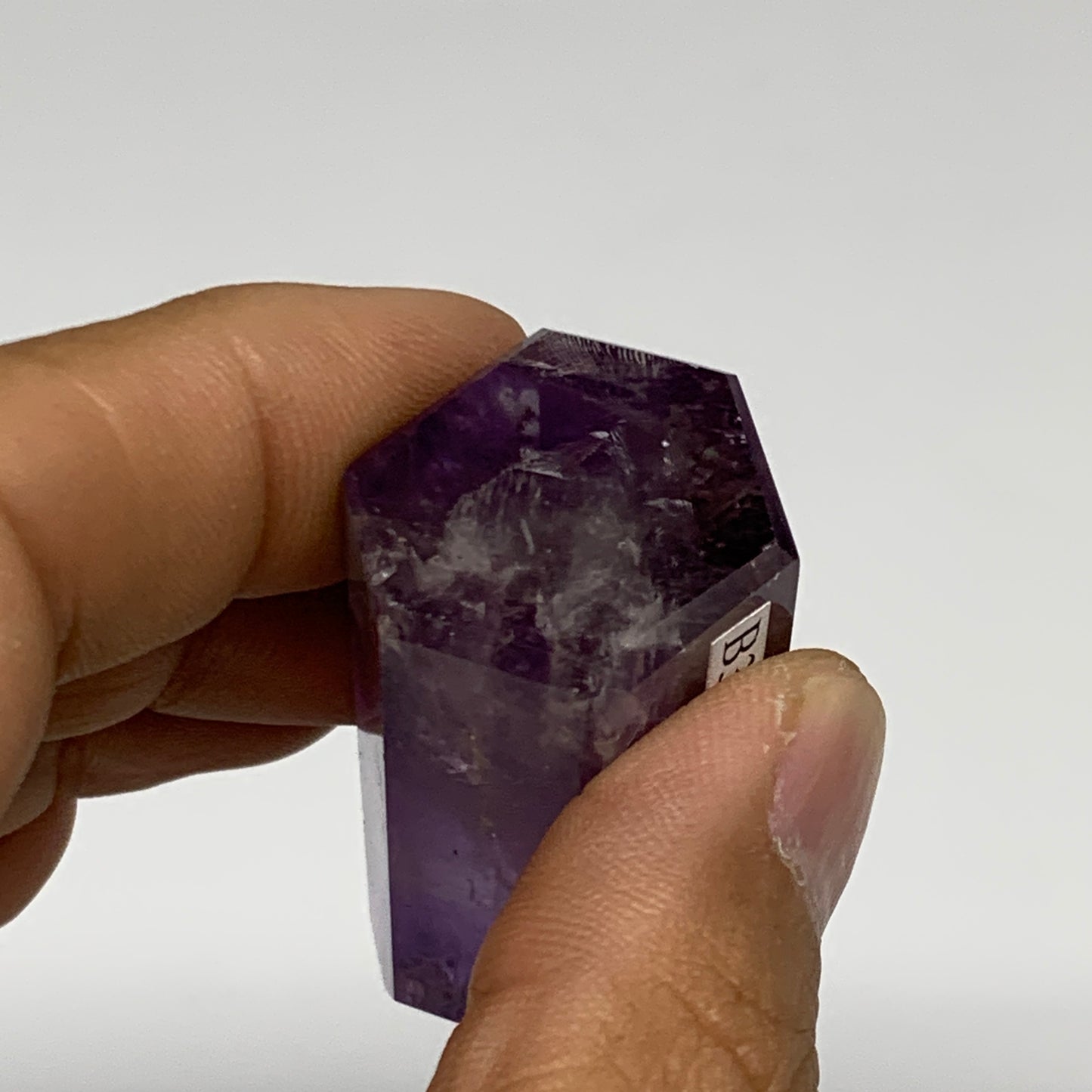 50g, 2.2"x1"x0.8", Natural Amethyst Tower Point Obelisk @Brazil, B32341