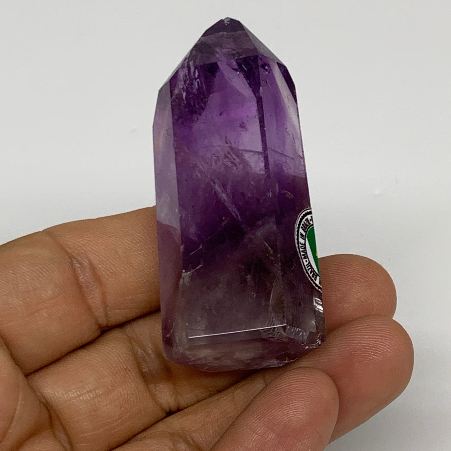 50g, 2.2"x1"x0.8", Natural Amethyst Tower Point Obelisk @Brazil, B32341