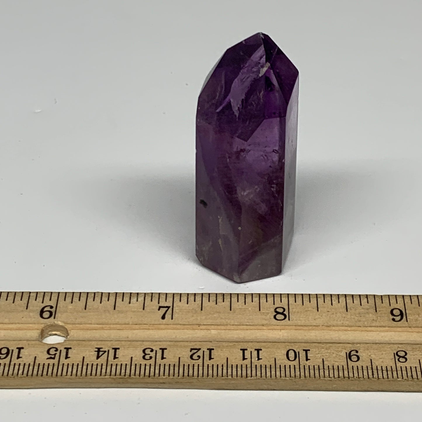 50g, 2.2"x1"x0.8", Natural Amethyst Tower Point Obelisk @Brazil, B32341