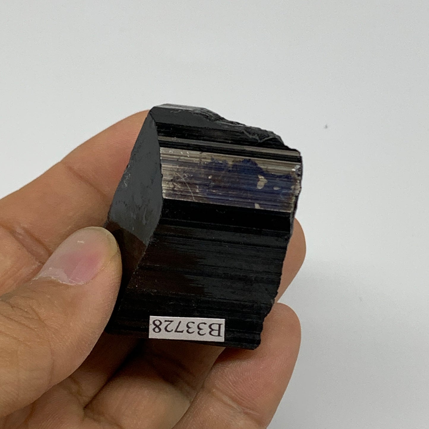 121.7g, 1.3"x2.1"x1.7", Black Tourmaline Phosphorus Mineral Specimen, B33728