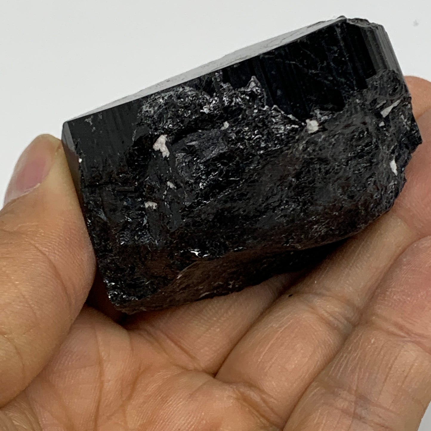 121.7g, 1.3"x2.1"x1.7", Black Tourmaline Phosphorus Mineral Specimen, B33728