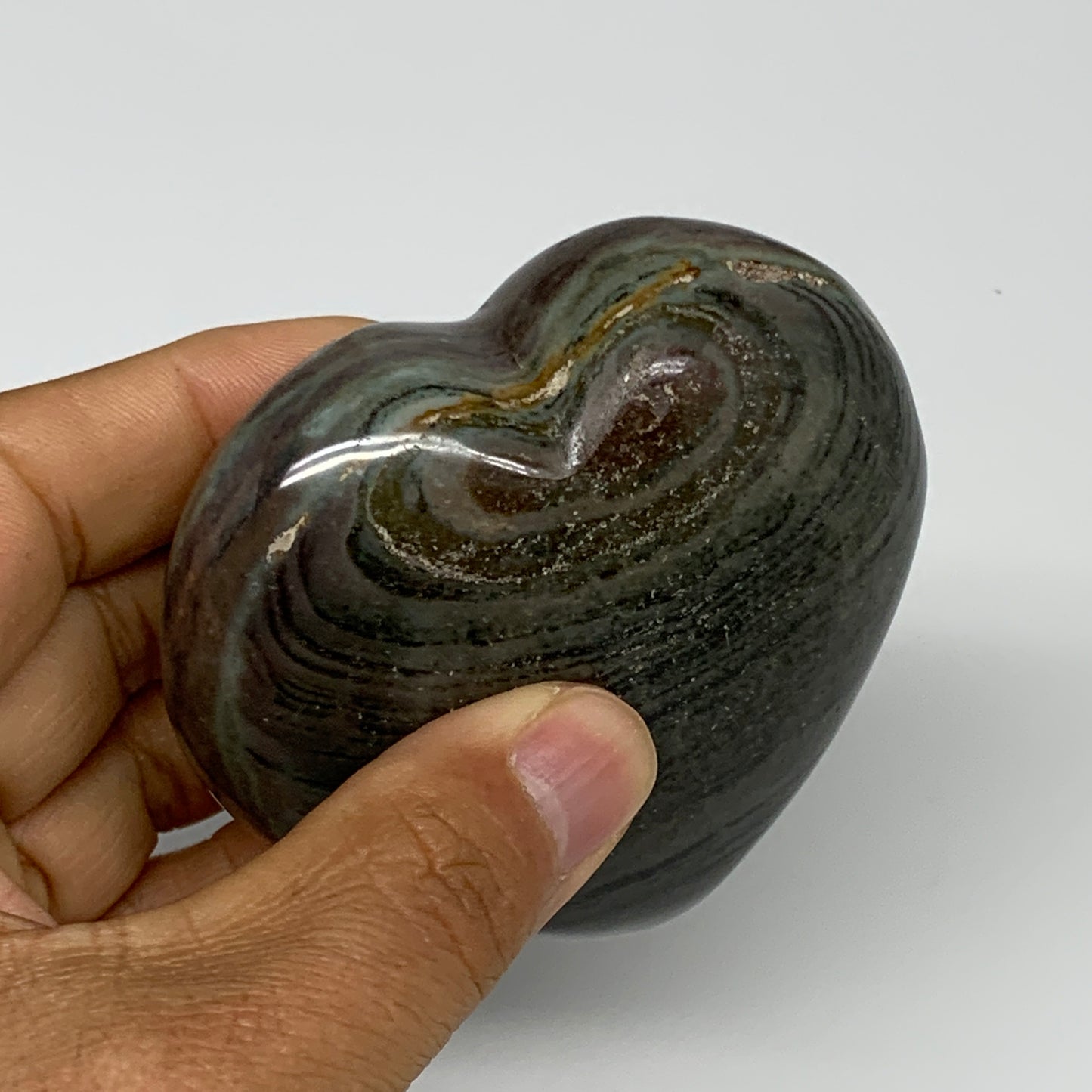 0.51 lbs, 2.9"x3"x1.2" Ocean Jasper Heart Polished Healing Crystal, B30899