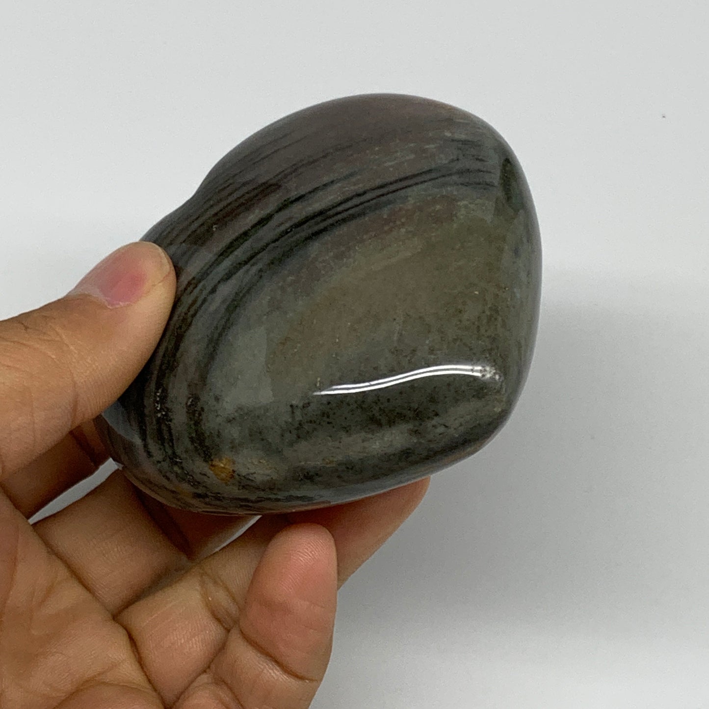 0.51 lbs, 2.9"x3"x1.2" Ocean Jasper Heart Polished Healing Crystal, B30899