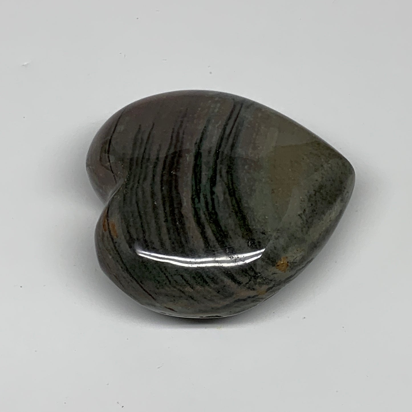 0.51 lbs, 2.9"x3"x1.2" Ocean Jasper Heart Polished Healing Crystal, B30899