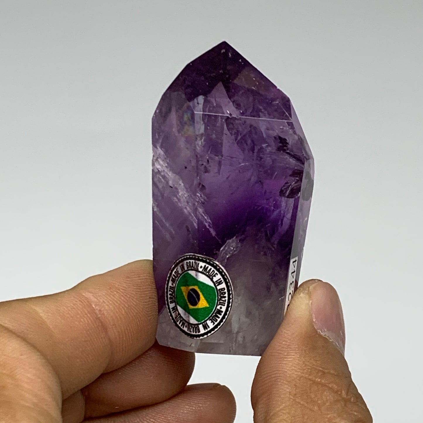 53.4g, 2.1"x1.1"x0.9", Natural Amethyst Tower Point Obelisk @Brazil, B32344