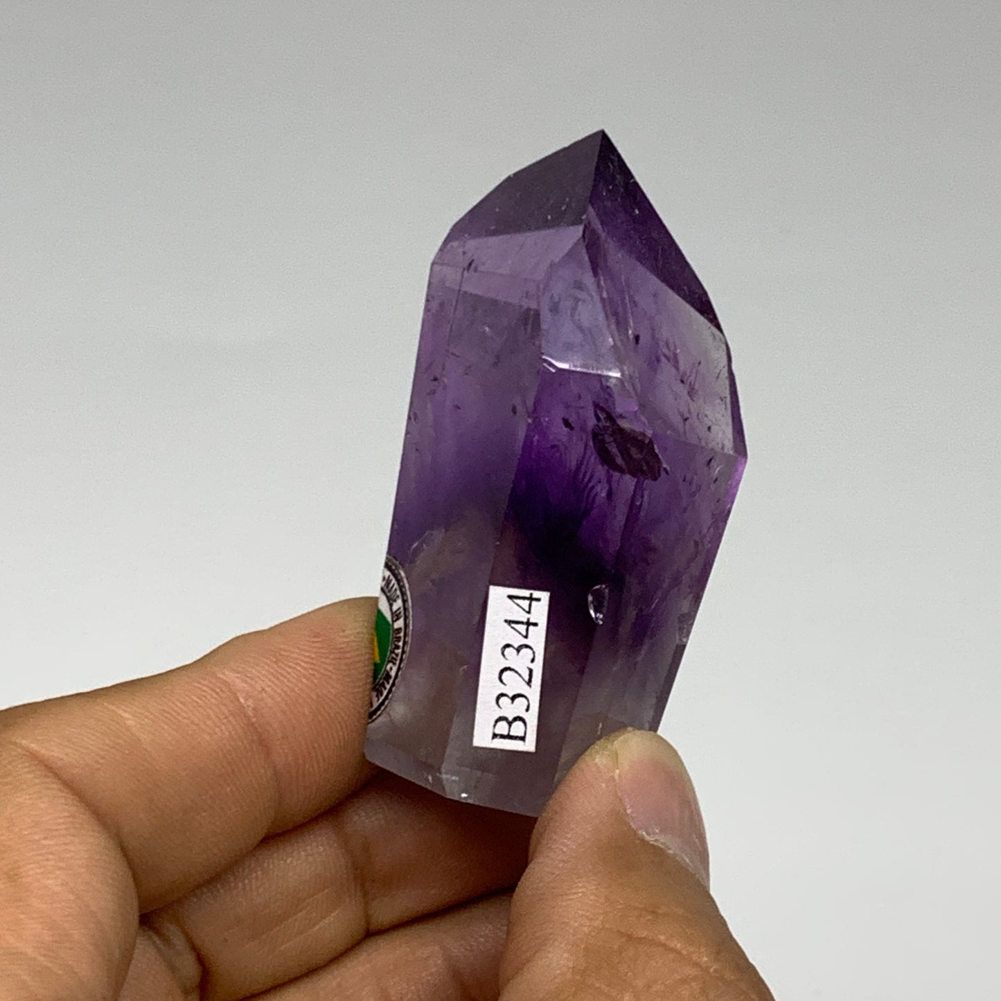 53.4g, 2.1"x1.1"x0.9", Natural Amethyst Tower Point Obelisk @Brazil, B32344