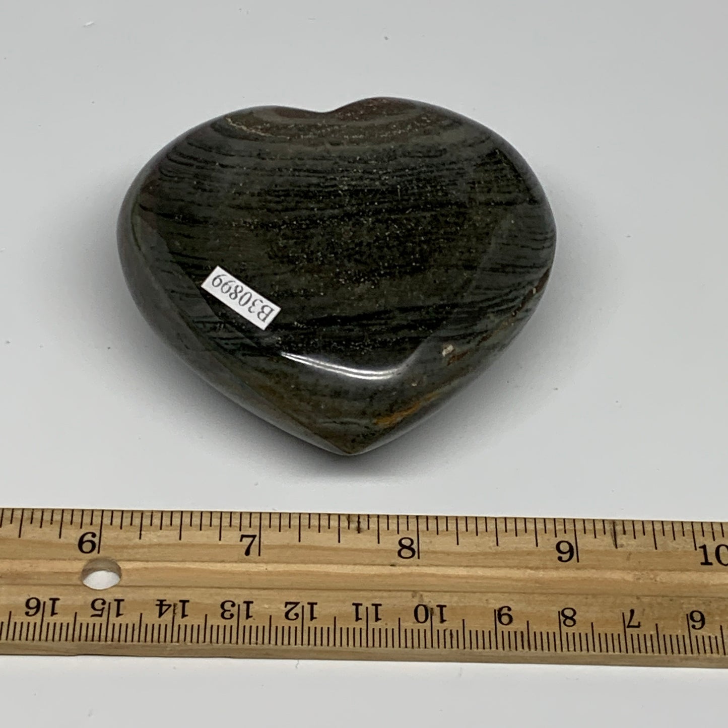 0.51 lbs, 2.9"x3"x1.2" Ocean Jasper Heart Polished Healing Crystal, B30899