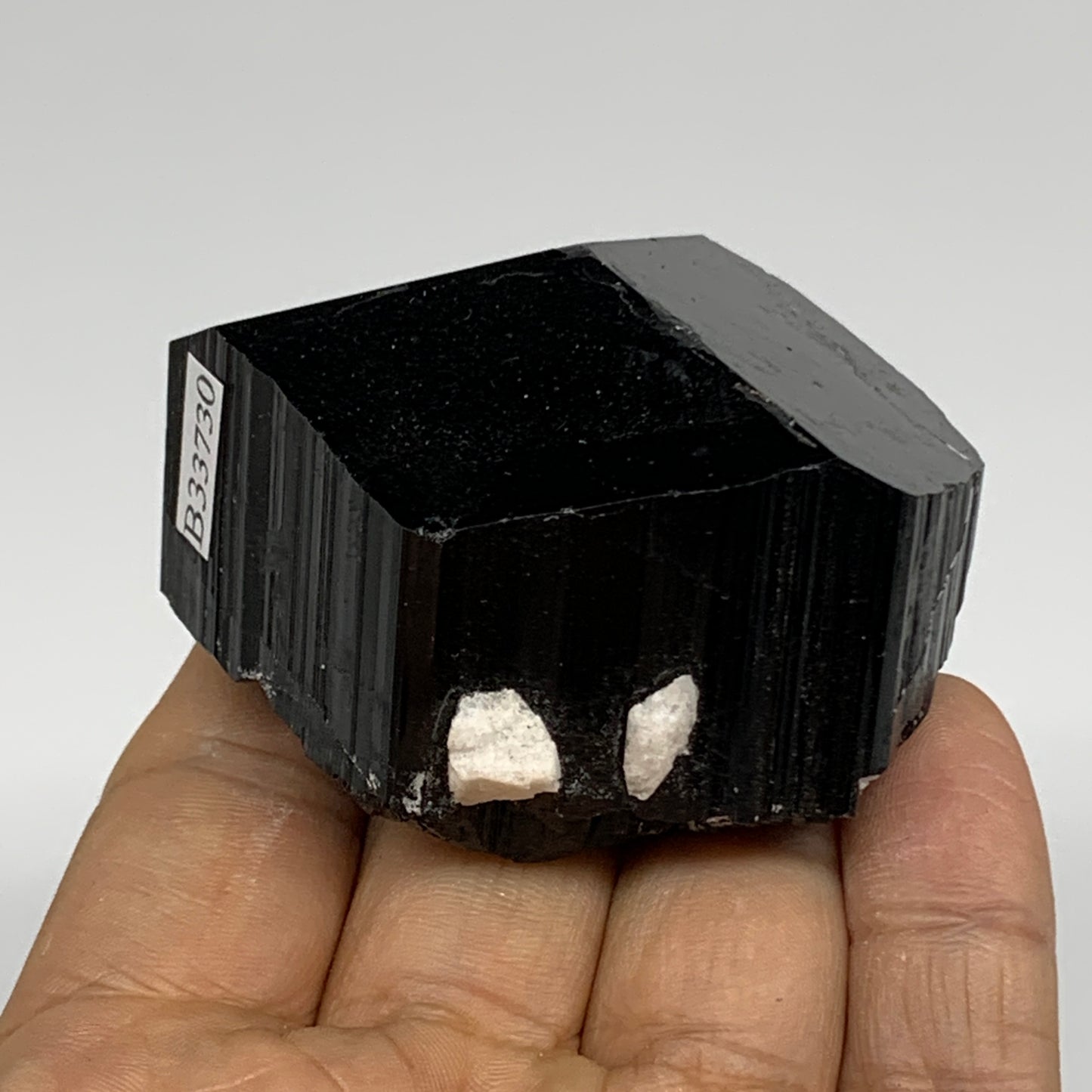 158g, 2.4"x2.3"x1.5", Natural Black Tourmaline Mineral Specimen, B33730