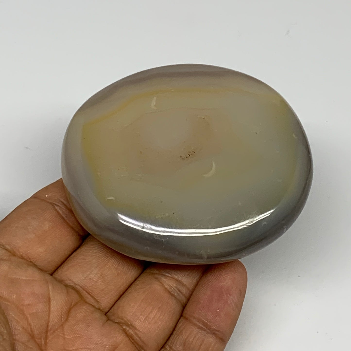 152.6g, 2.8"x2.4"x0.9" Orca Agate Palm-Stone Reiki Energy Crystal Reiki, B28650