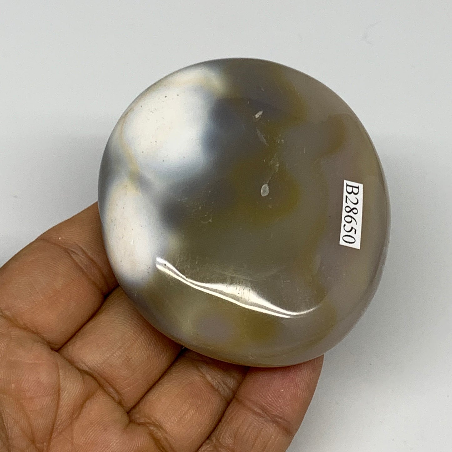 152.6g, 2.8"x2.4"x0.9" Orca Agate Palm-Stone Reiki Energy Crystal Reiki, B28650