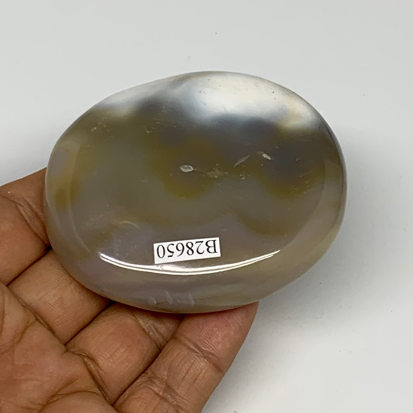 152.6g, 2.8"x2.4"x0.9" Orca Agate Palm-Stone Reiki Energy Crystal Reiki, B28650