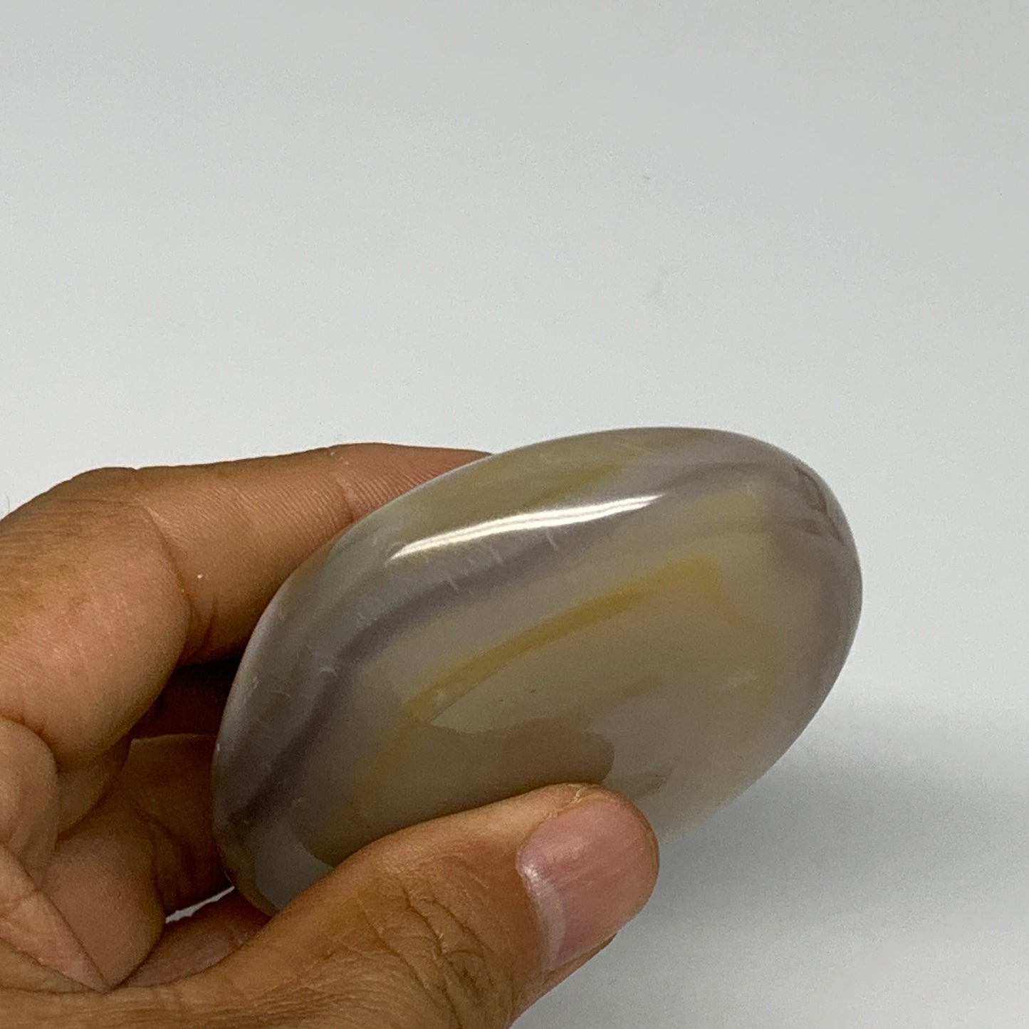 152.6g, 2.8"x2.4"x0.9" Orca Agate Palm-Stone Reiki Energy Crystal Reiki, B28650